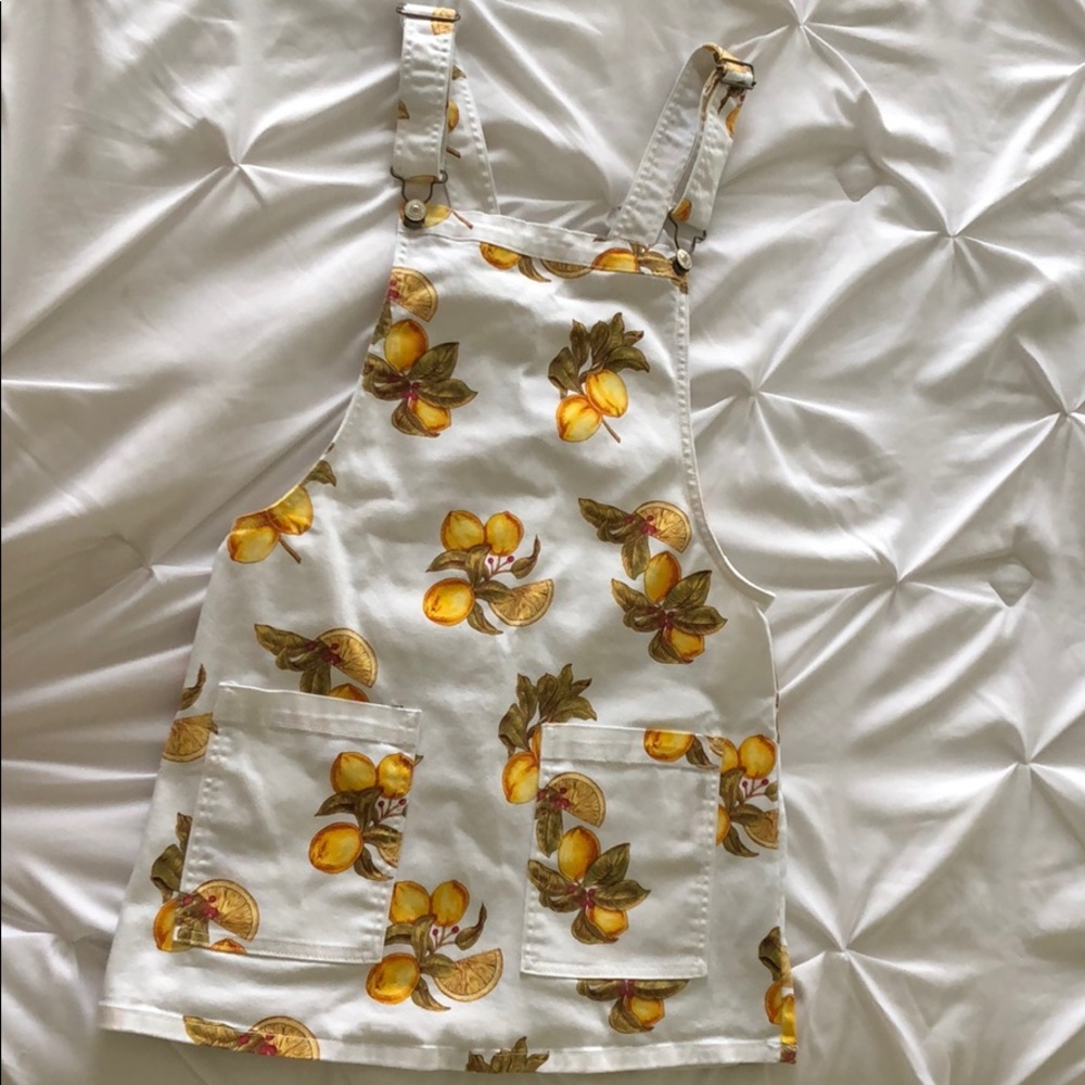 Forever 21 lemon overall dress